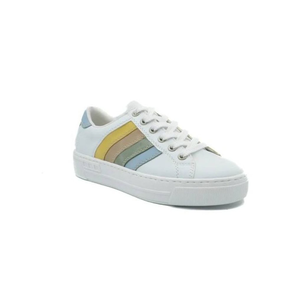 White Sneakers - Multicolour Stripes - Rieker